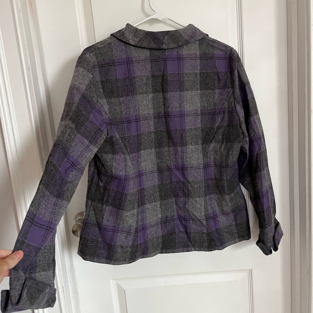 Pendleton Button Down Purple Grey Plaid Jacket Si… - image 5